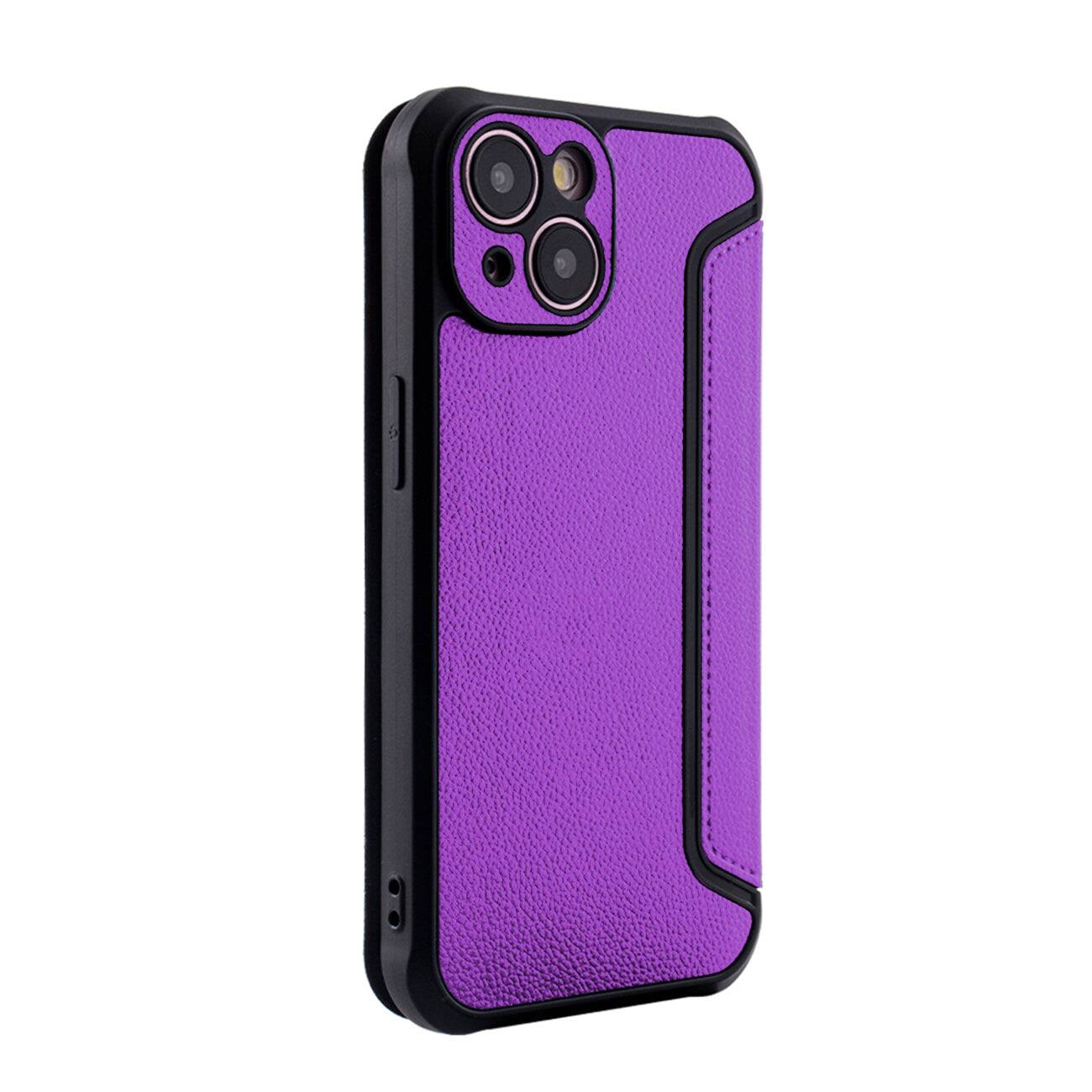 Reiko - Magnetic Wallet Leather Phone Case For Apple Iphone 15 In - Purple