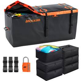 Mockins - 30 Cu Ft. Waterproof Cargo Carrier Bag (60 in. x 24 in. x 36 in.) with 6 Packing Cubes (29 in. x 23 in. x 12 in.)