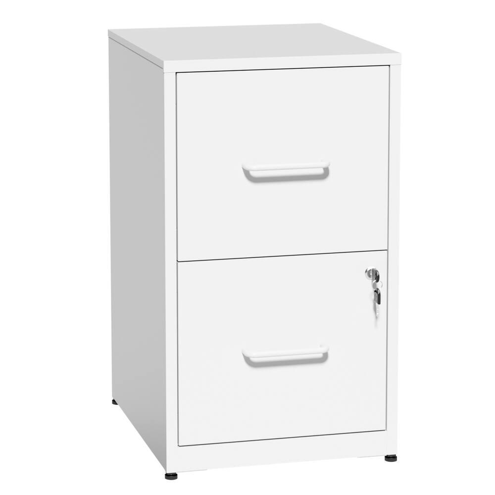 Alt View 9. Loheer - Loheer 2 Drawer Lockable Metal File Cabinet White Vertical Under Desk Steel Filing Cabinet Heavy Duty Office Storage.
