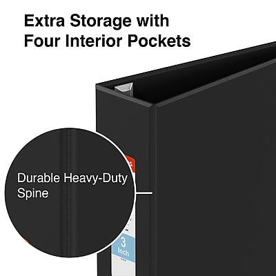 Extra Storage with Four Interior Pockets  
Durable Heavy-Duty Spine  
3 Inch