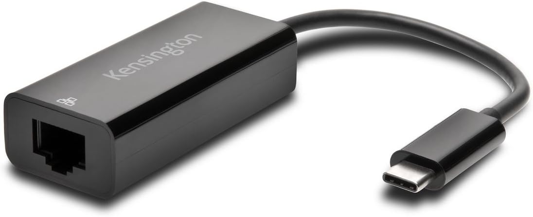 Angle. Kensington - Kensington CA1100E USB-C to Ethernet Adapter - USB Type C - 1 Gbit/s Data Transfer Rate - 1 Port(s) - 1 - Twisted Pair.