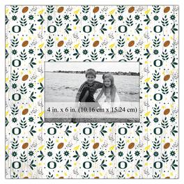 Fan Creations - Oregon Ducks 10'' x 10'' Floral Pattern Frame - Multicolor
