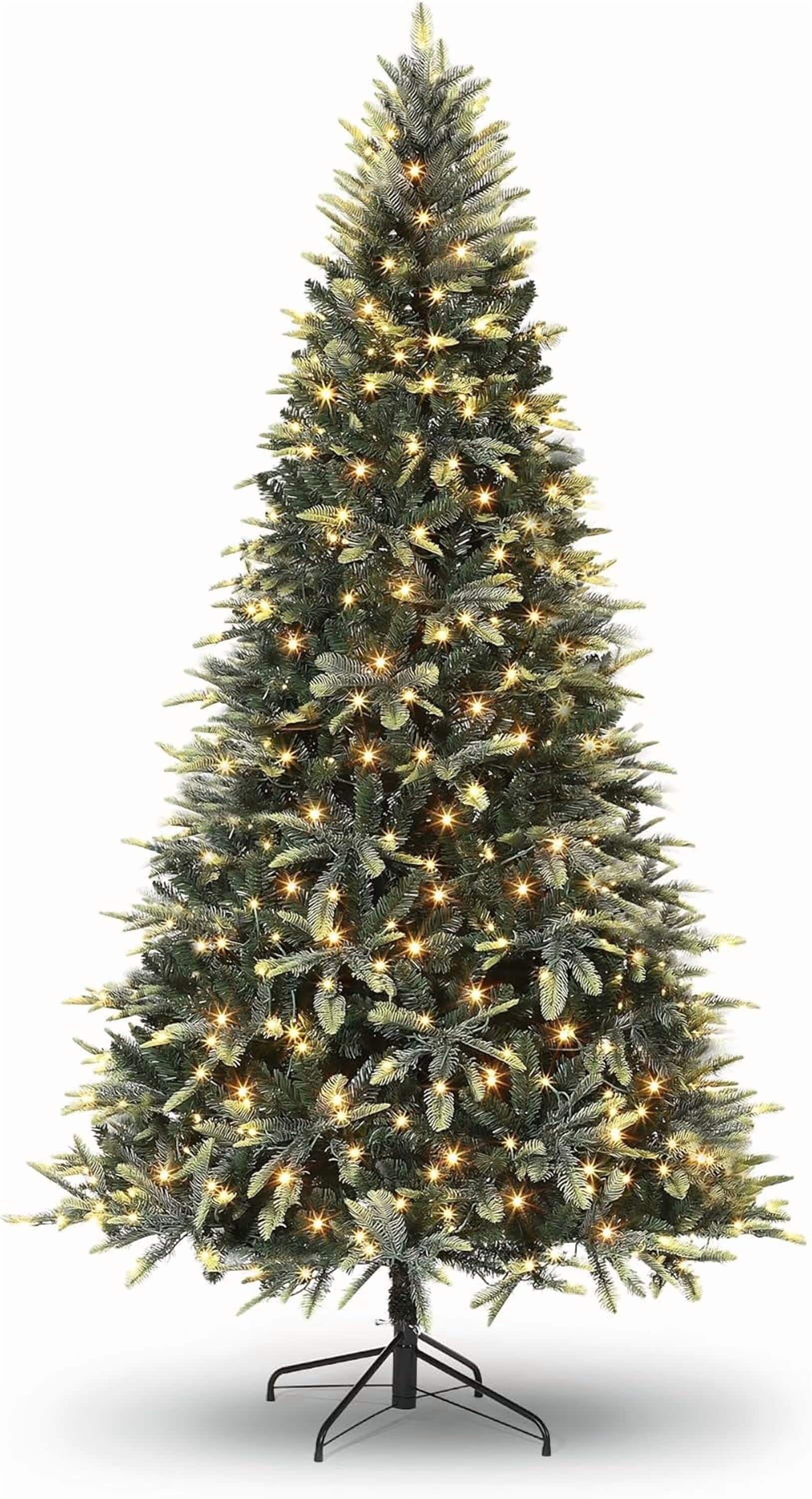 Jojoka - Prelit Christmas Tree Artificial Xmas Tree for Indoor Outdoor Christmas Decorations - 7.5ft