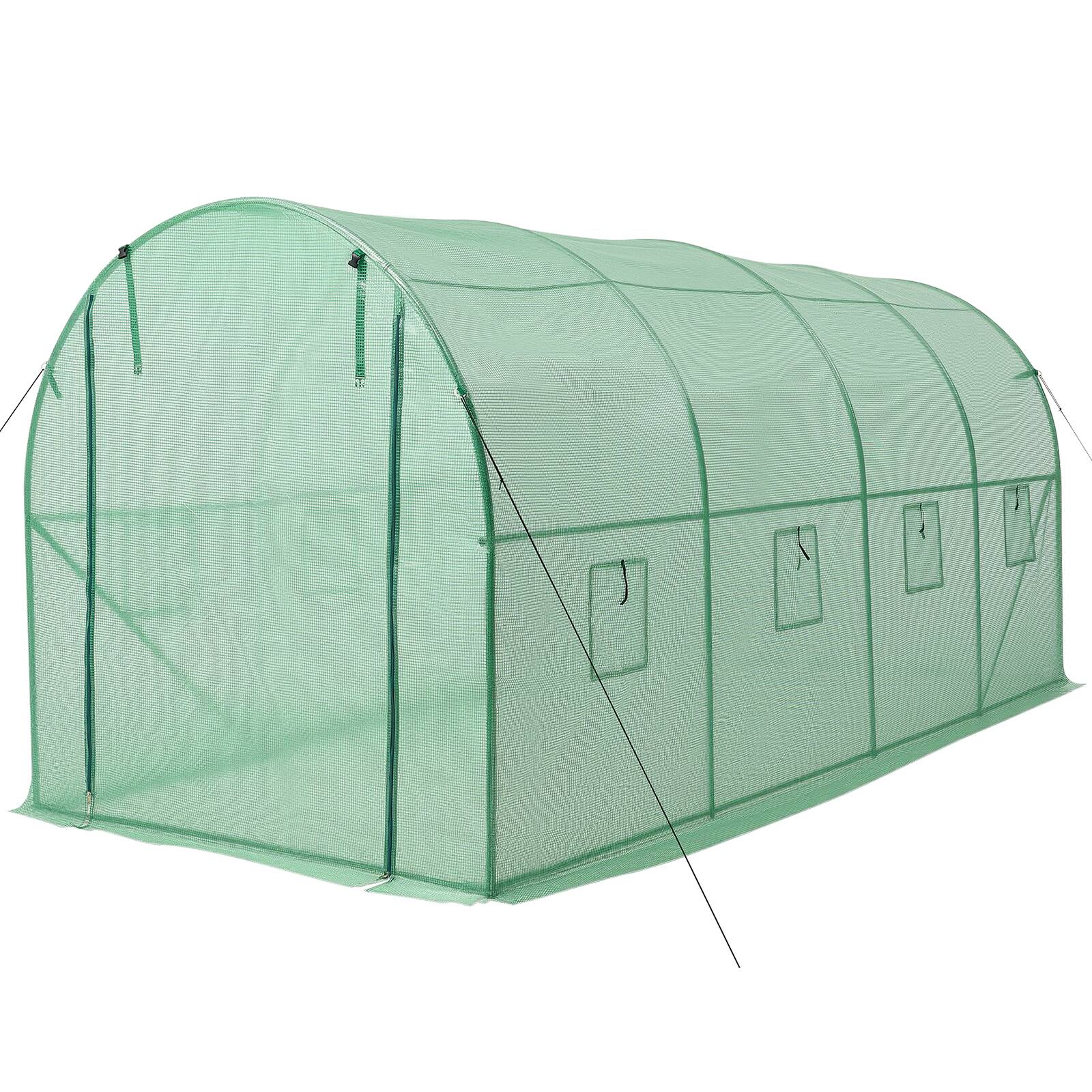 Alt View 5. VEVOR - Walk-in Tunnel Greenhouse, 15 x 7 x 7 ft Hoop House Greenhouse Tunnel with Watering System, Plant Hot House - Green.