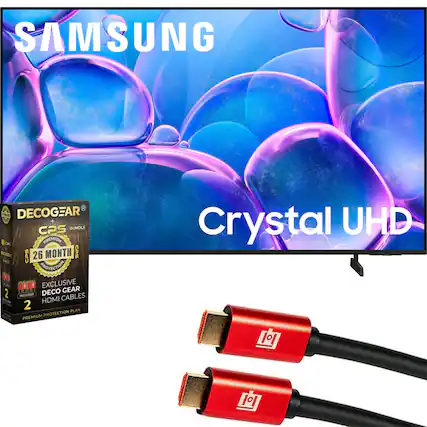 SAMSUNG
Crystal UHD
DECOGEAR®
CPS BUNDLE
26 MONTH PROTECTION
EXCLUSIVE
DECO GEAR
INCLUDES HDMI CABLES
2 IN 1
PREMIUM PROTECTION PLAN