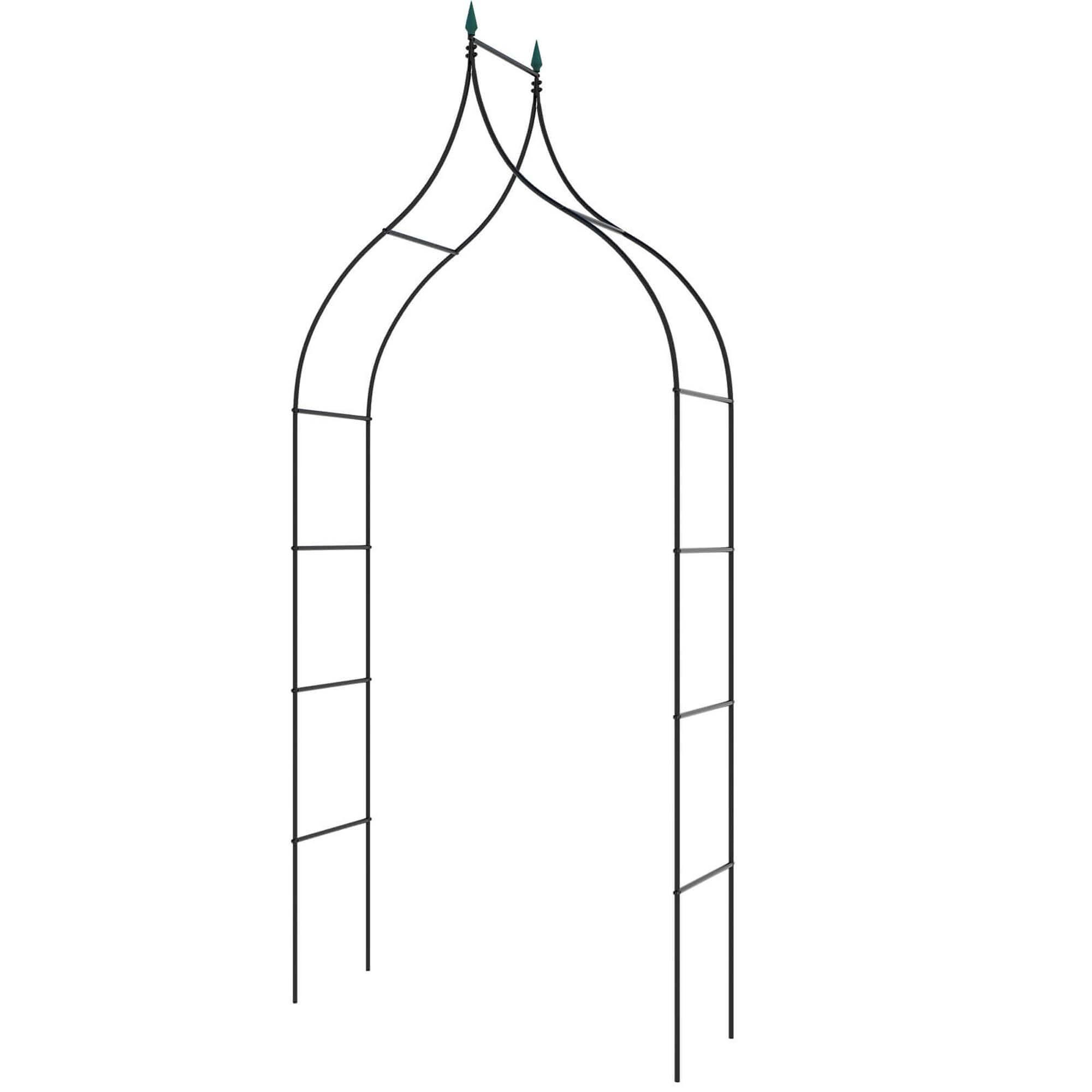 Alt View 9. Costway - Costway 1 PCS Garden Arbor with Multiple Side Crossbars Powder-coated Metal Tubes - Black.