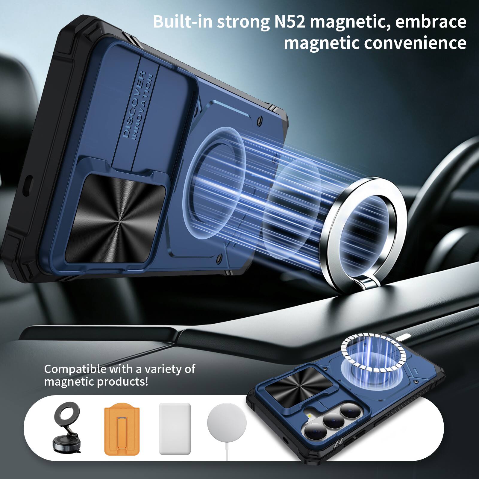 Built-in strong N52 magnetic, embrace magnetic convenience

Compatible with a variety of magnetic products!