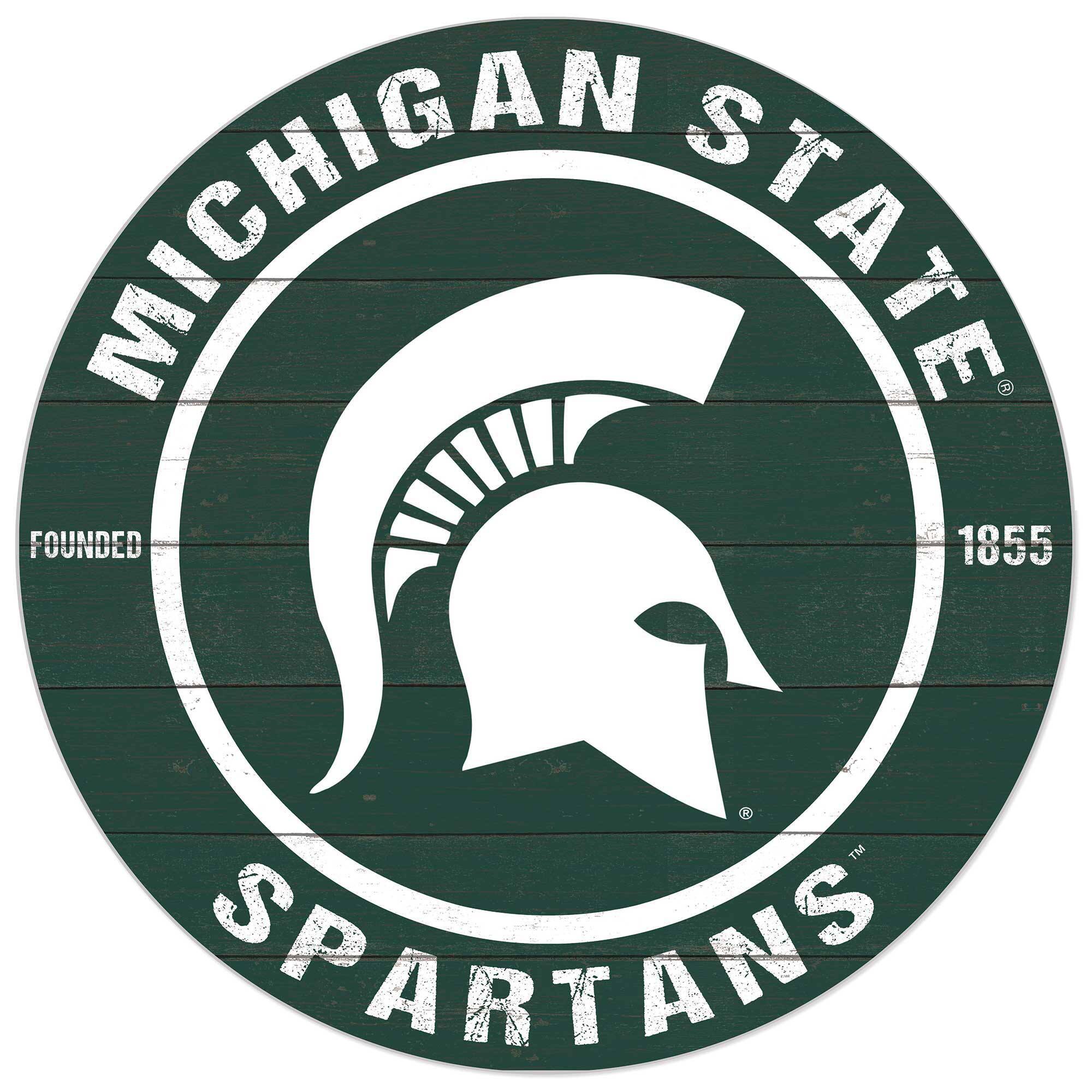 Michigan State Spartans 20'' x 20'' Indoor/Outdoor Circle Sign