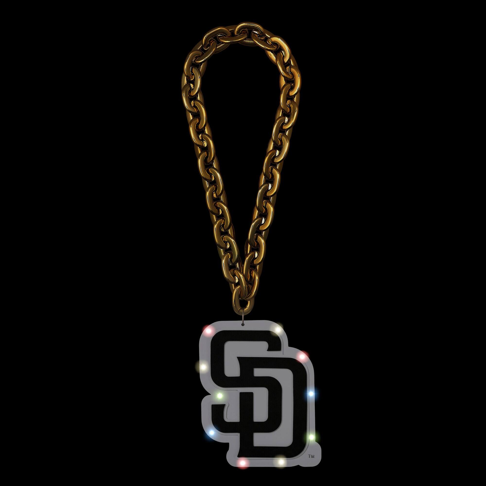 Alt View 1. FOCO - San Diego Padres Light Up Big Logo Fan Chain - Multicolor.