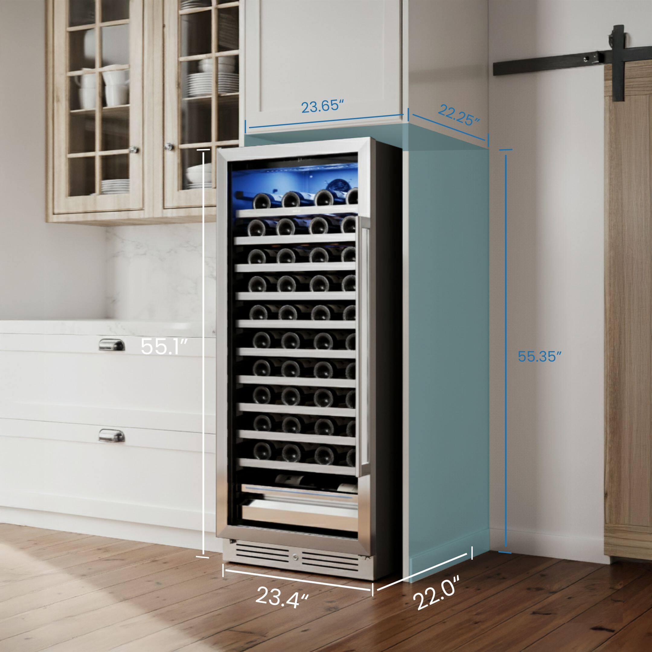 23.65"  
22.25"  
55.1"  
55.35"  
23.4"  
22.0"