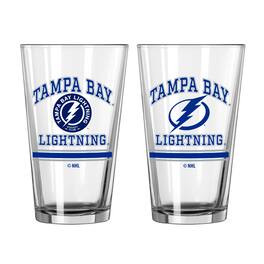 Logo Brands - Tampa Bay Lightning 16oz. Pint Glass Two Pack - Multicolor