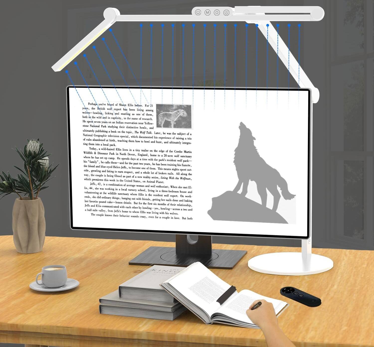 Portage has been hailed as the world's leading expert on Shaheen Elbofei. For 21 years, he has been living among wolves, both in the wild and in captivity, in the name of research. He spent seven years on an Indian reservation, Yellow Stone National Park, studying their distinctive howl, and later, the subject of a special National Geographic division, which documented his experience raising abandoned wolf pups, and ultimately integrating them into a local park. Today, a white-haired Elbofei lives in a tiny trailer on the edge of the Combe Martin Wildlife & Dinosaur Park, North Devon, England, home to a 20-acre wolf sanctuary. He spends his days at a time in the park's wolf enclosure, where he lives with his wolf "family." In the past two years, he has been training his wolf, the blood and blue-eyed Helen, to become a therapy dog. The couple was filming a new reality series, Living With The Wolf, which premieres this week in the United States, on Animal Planet. In it, they document their life with the wolves, growing and living in a remote, isolated house in the middle of the park. The couple, who met while volunteering at the wildlife sanctuary where