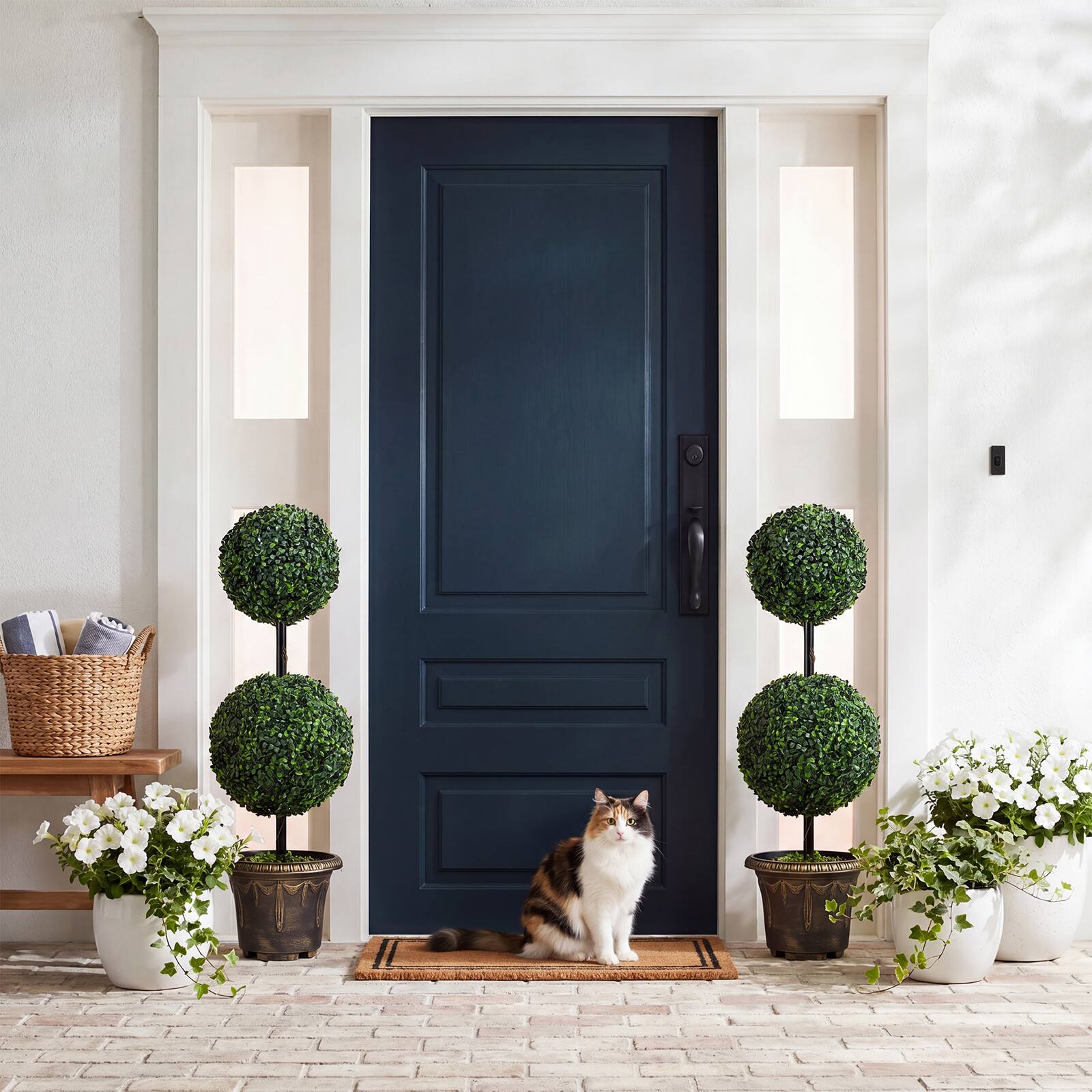Alt View 1. Gymax - Gymax 2PCS 3 FT Artificial Boxwood Topiary Tree Sun-Protective Double Ball Shrubs - Green.