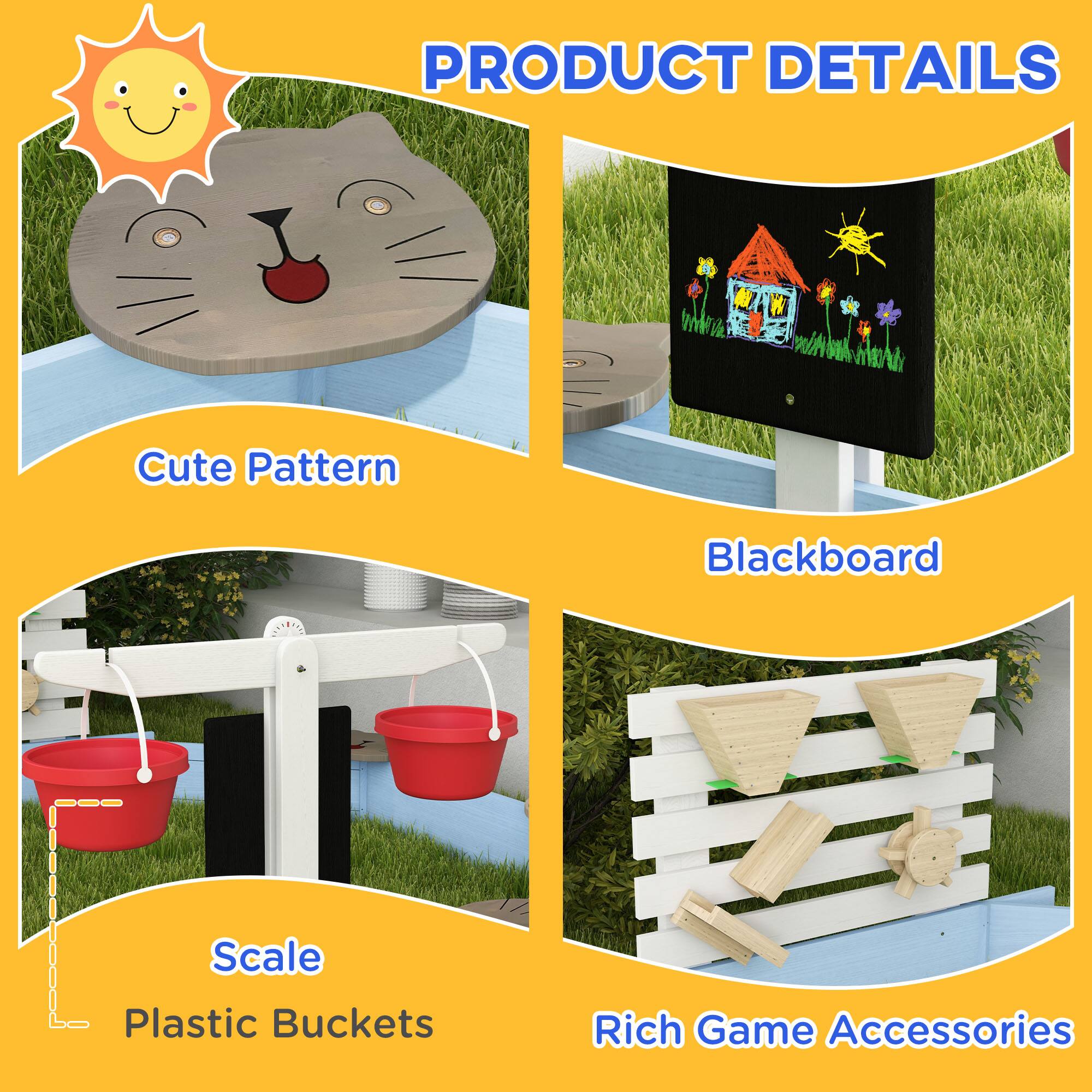 PRODUCT DETAILS

- Cute Pattern
- Blackboard
- Scale
- Plastic Buckets
- Rich Game Accessories