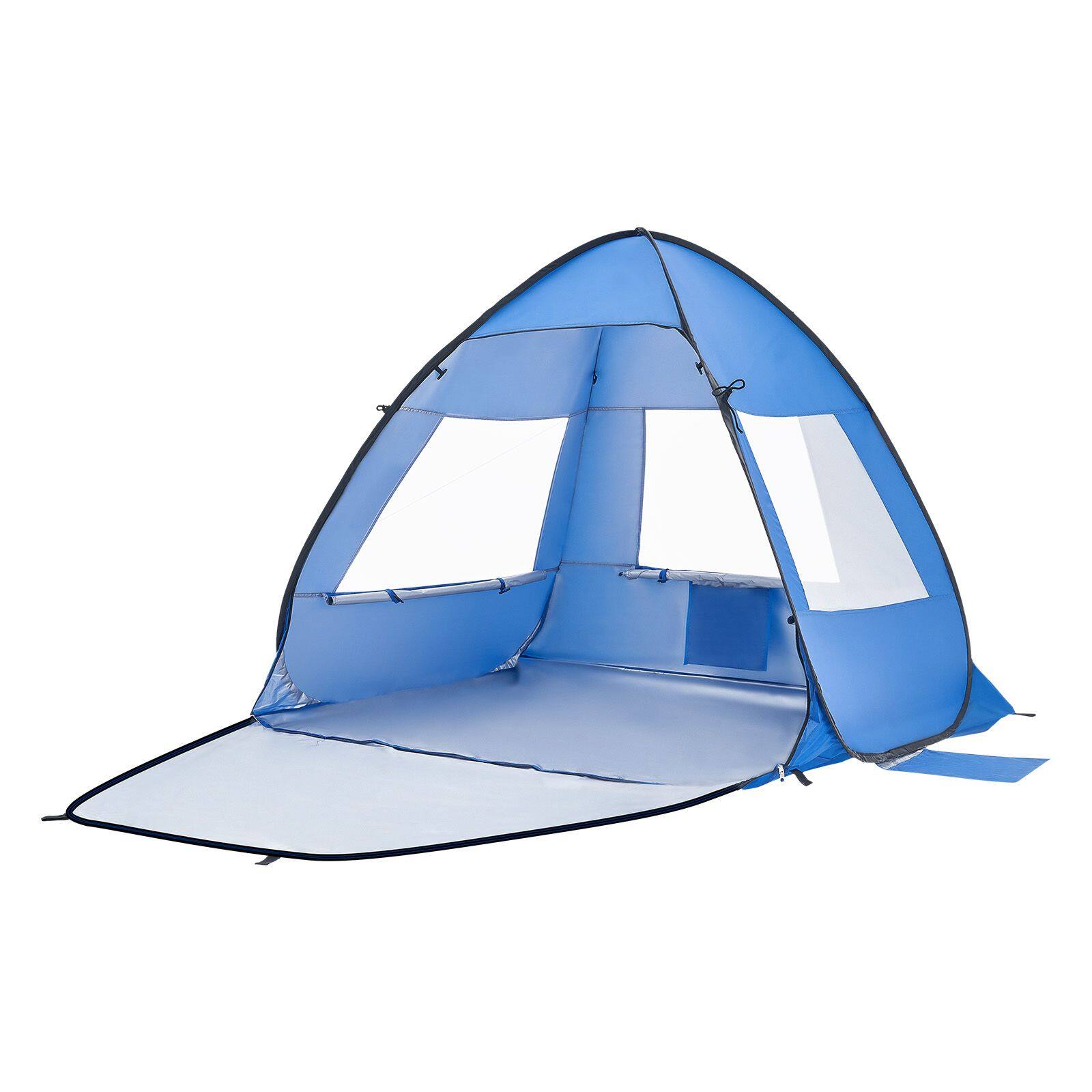 Alt View 7. Loheer - Beach Tent Sun Shelter 2 Person Portable Sun Shade Canopy UPF 50+ Lightweight Easy Setup Beach Umbrella Carrying Bag - Blue.