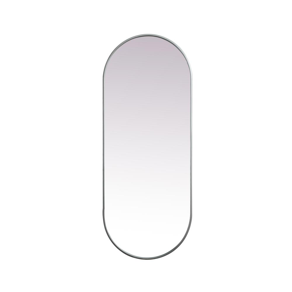 Alt View 7. Elegant Decor - Metal Frame Oval Mirror 24x60 Inch in Silver - Silver.