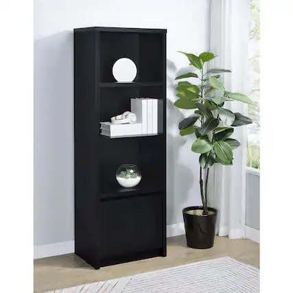 Front. Coaster Co. of America - Winfield 3-sheld Media Tower Entertainment Pier Black - Black.