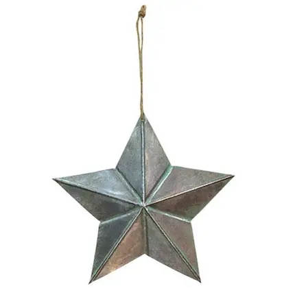 Front. BreeBe - Copper Tin Star Ornament 9.5" - Copper.