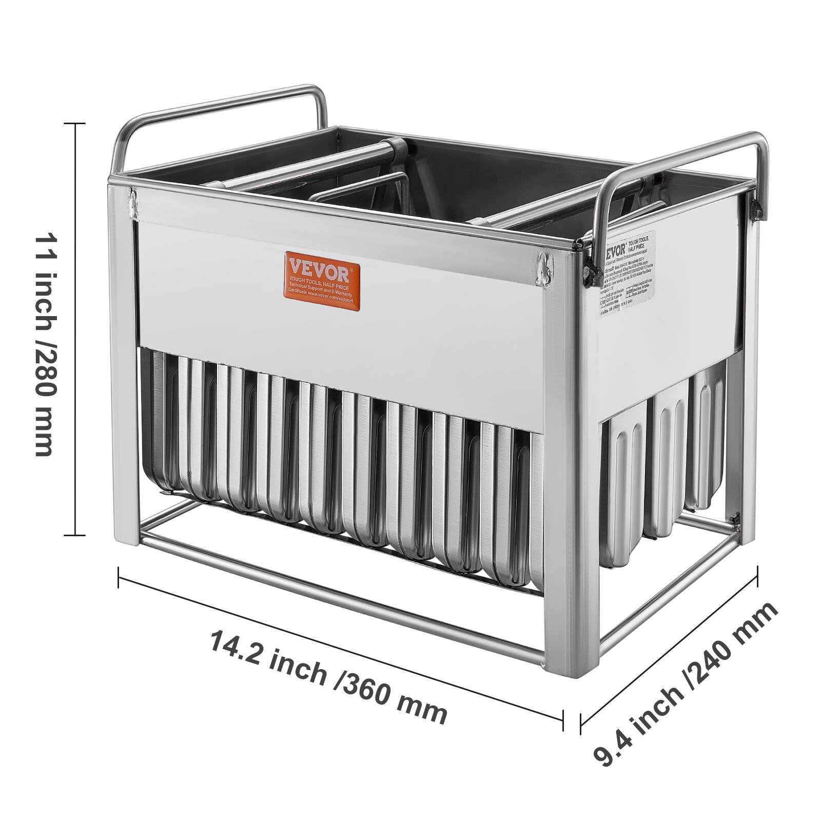 11 inch / 280 mm  
14.2 inch / 360 mm  
9.4 inch / 240 mm