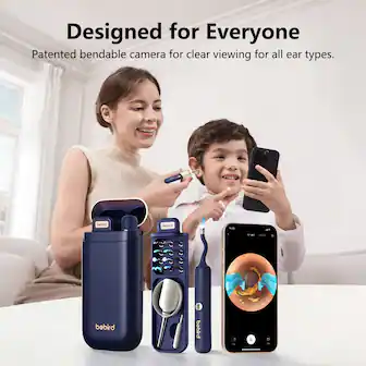Designed for Everyone
Patented bendable camera for clear viewing for all ear types.
bebird