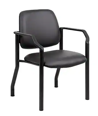 Front. Boss Office Products - Guest and Reception Area Chair (B9591AM-BK) - Black.