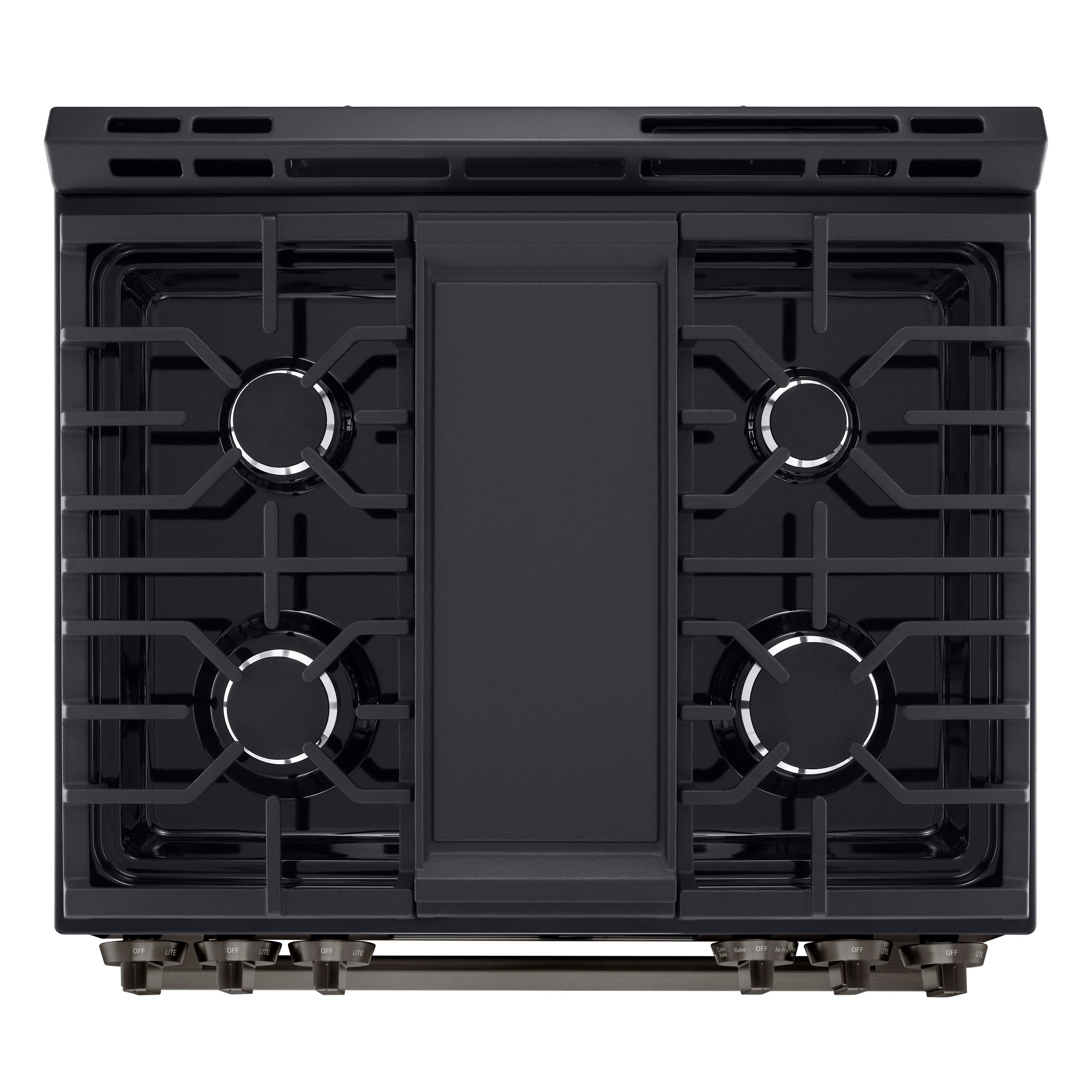 Alt View 13. LG - 5.8 Cu. Ft. Slide-In Gas True Convection Smart Range with EasyClean, Air Fry and Premium Handle - PrintProof Stainless Steel.