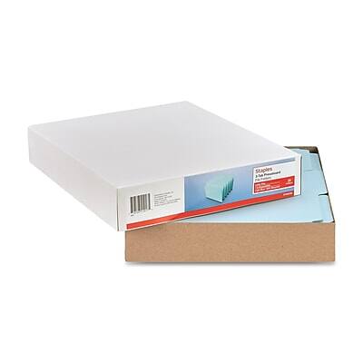 Alt View 4. Staples - Staples 60% Recycled Heavyweight File Folders, 1/3-Cut Tab, Letter Size, Blue, 25/Box (ST606798) - Light Blue.
