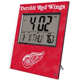 Keyscaper - Detroit Red Wings Cross Hatch Digital Desk Clock - Multicolor