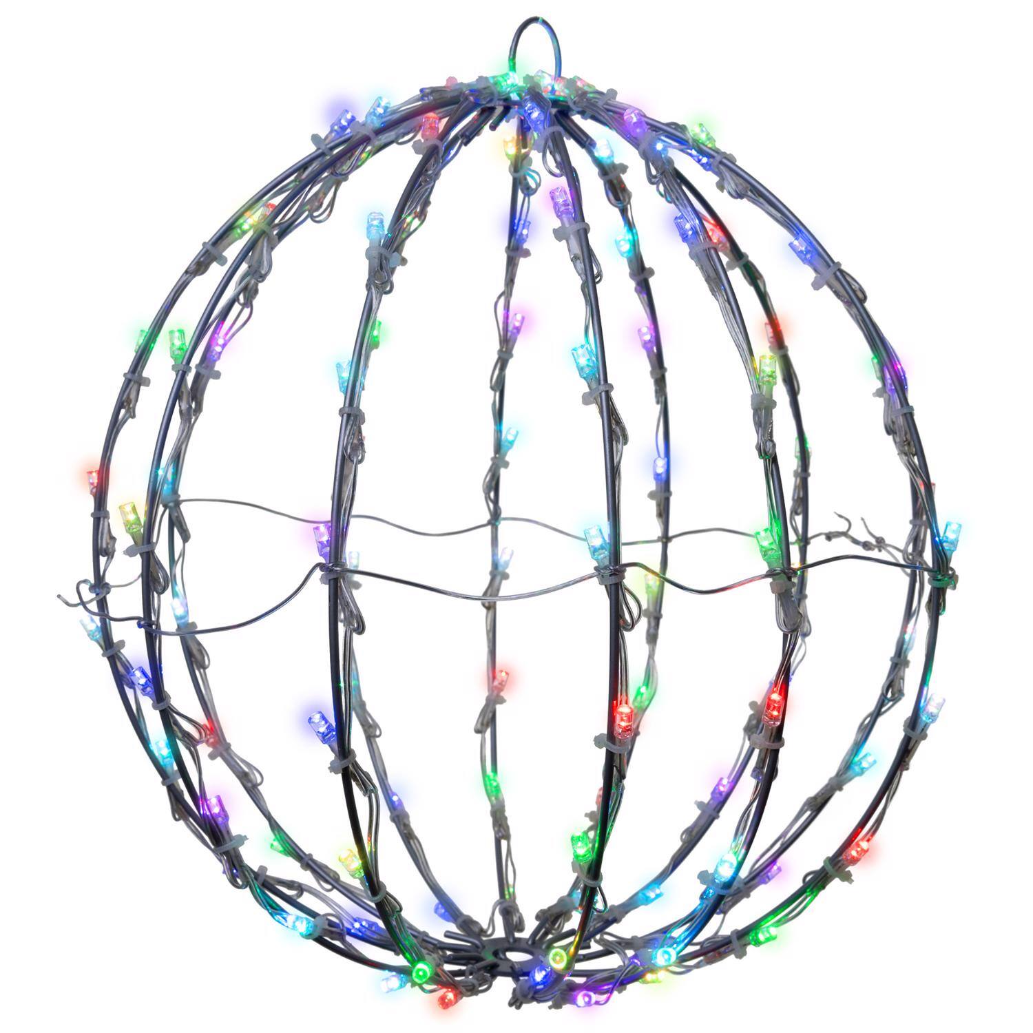 Front. Celebrations - Celebrations Platinum LED RGBW Foldable Sphere 12 in. Hanging Decor - Multicolored.