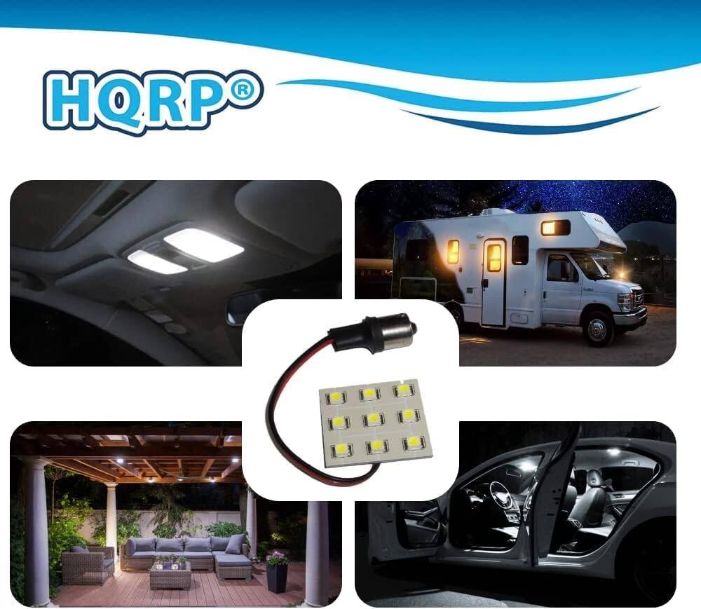 Left. HQRP - HQRP 2-Pack BA15s LED Bulbs 9xSMD5050 Cool White Replaces 93/1093 for Casita RV Porch/Bath & Bargman 30-78-533.