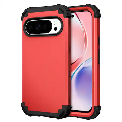 Front. UUCOVER - Heavy Duty Protective Case for Google Pixel 10 /10 Pro, Shockproof Silicone+PC Hybrid Case Anti-Scratch Back Cover - Red.