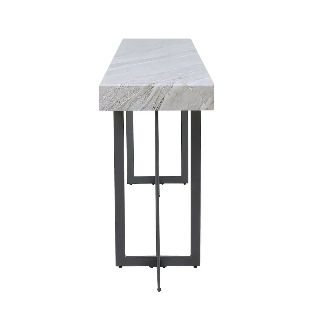 Alt View 2. Furniture of America - Vasket Contemporary Metal 1-Drawer Sofa Table - Gray.