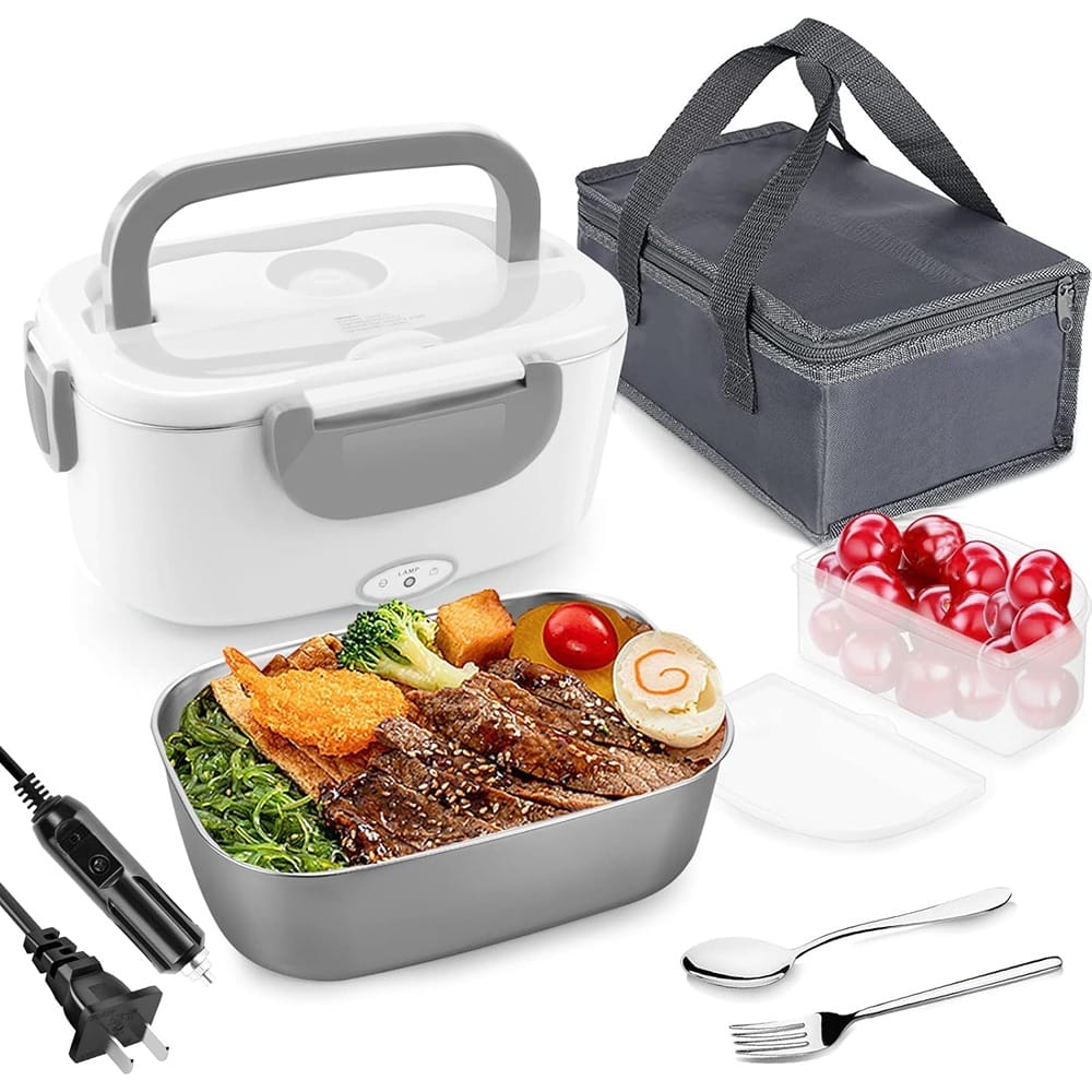 RTMB - Electric Lunch Box – 1.5L Stainless Steel, Portable Food Warmer - Gray