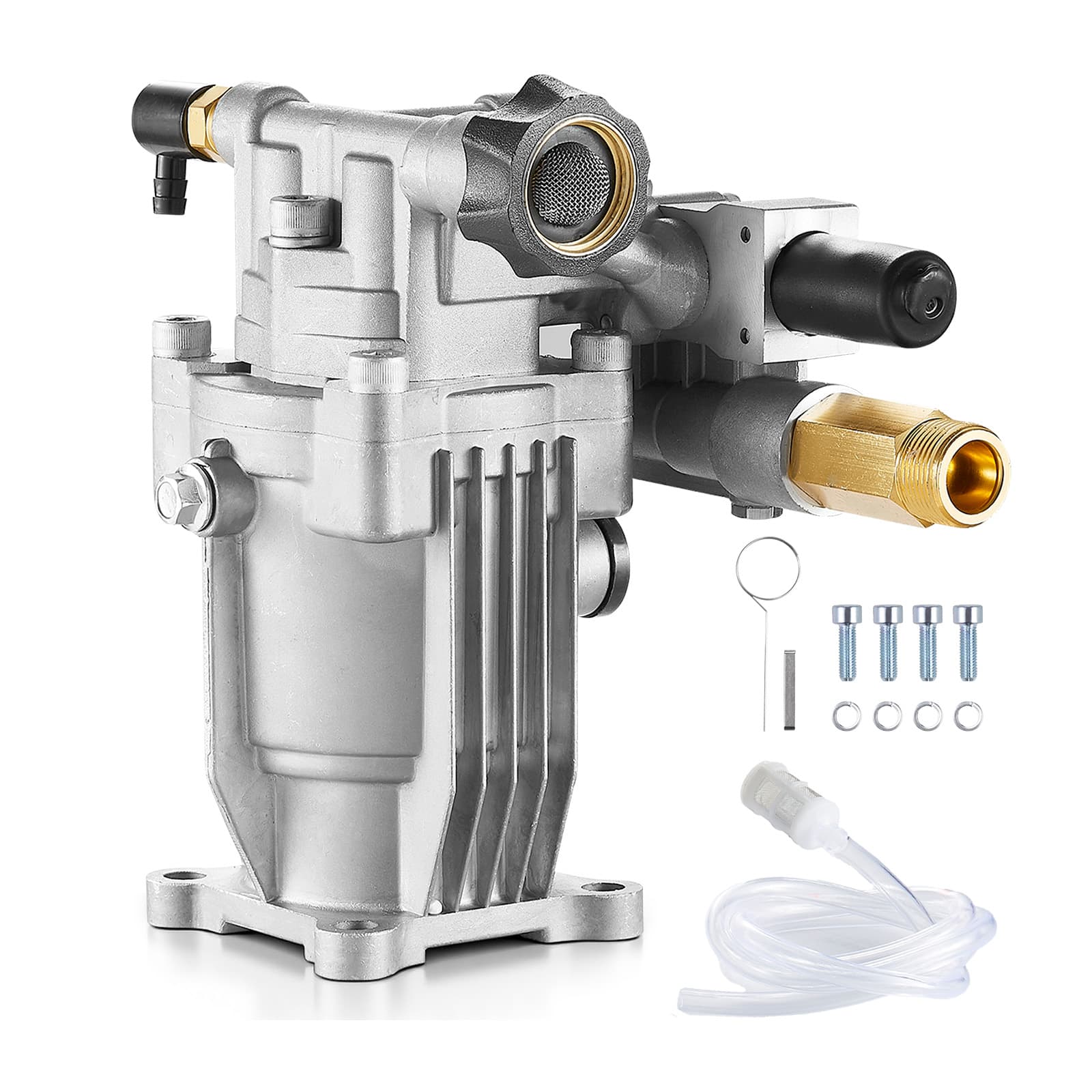 VEVOR - Pressure Washer Pump, 3/4" Shaft Horizontal, 3100 PSI, 2.35 GPM, Replacement Power Washer Pumps Kit with Hardware - Silver