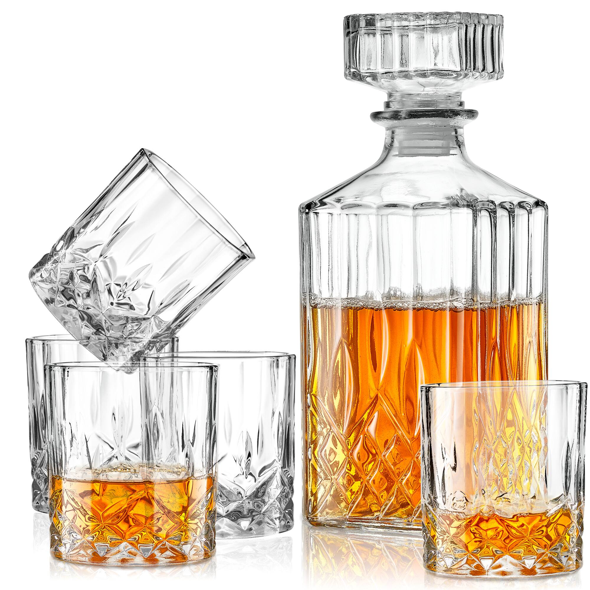 Front. Jay Import - Loretto 7 Pieces Whiskey Set - Clear.