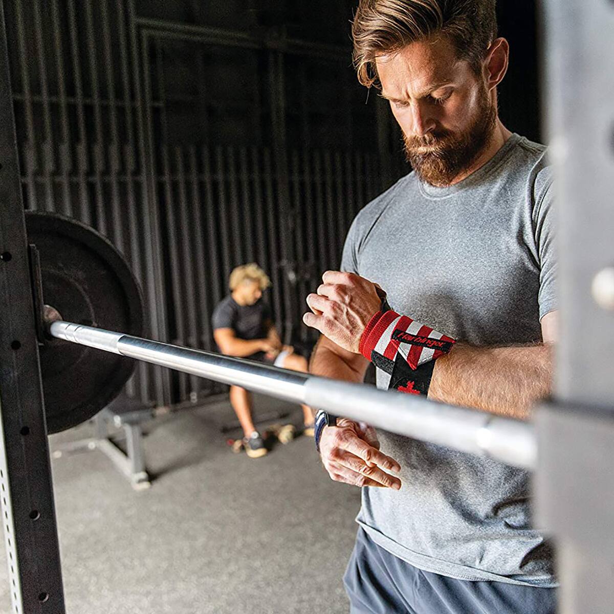 Alt View 2. Harbinger - Harbinger 18" Red Line Weight Lifting Wrist Wraps - Flag - Flag.