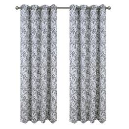 RT Designers Collection - RT Designer Collection Brent Jacquard Luxurious Decorative Grommet Curtain Panel 54" x 84" - Silver