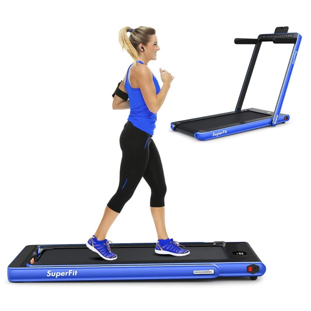 Kadyn - Electric Treadmill, Walking Jogging Machine,2-in-1 Electric Motorized Health and Fitness Folding Treadmill - Blue