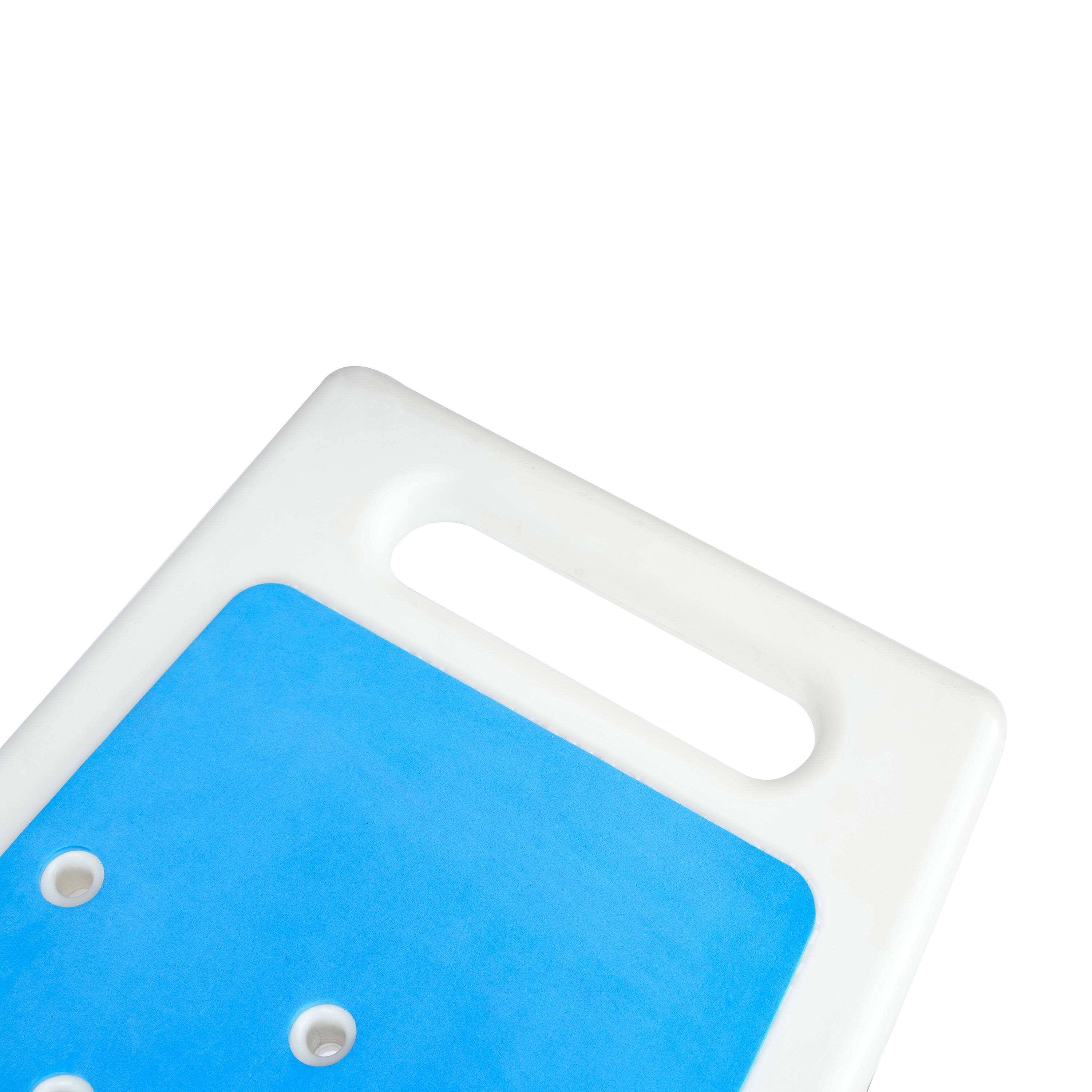 Alt View 8. Emma + Oliver - Ramsey Shower Stool with 6 Adjustable Height Settings, Padded Seat and Non-Slip Feet - Blue and White.