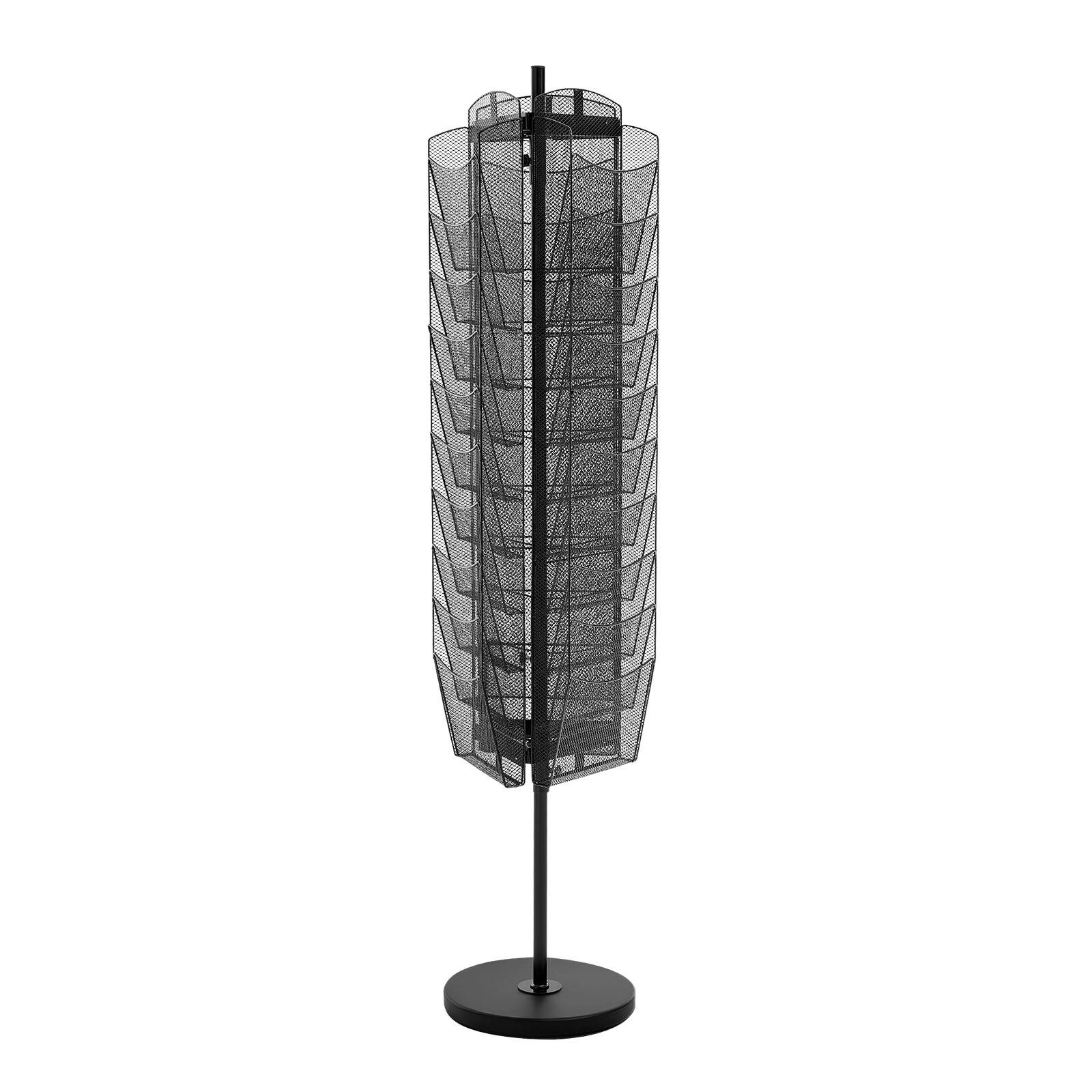 Alt View 5. VEVOR - Rotating Brochure Display Rack, 30 Pockets Mesh Magazine Literature Display Stand, Portable Floor Standing Magazine Rack - Black.
