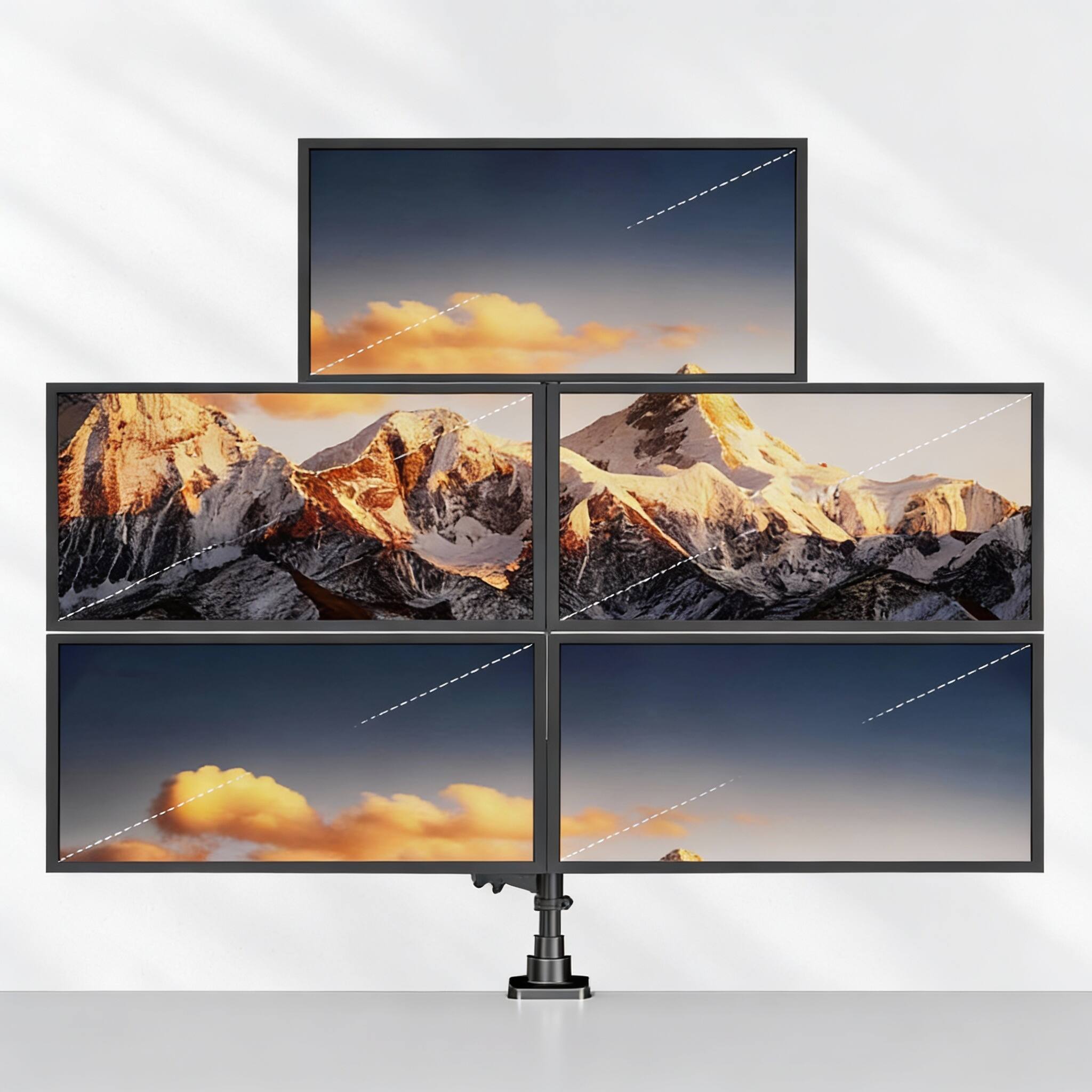 Alt View 1. Frangdom - Triple 35" Monitor Mount 12kg Gas Spring VESA 75/100 Black - BLACK.