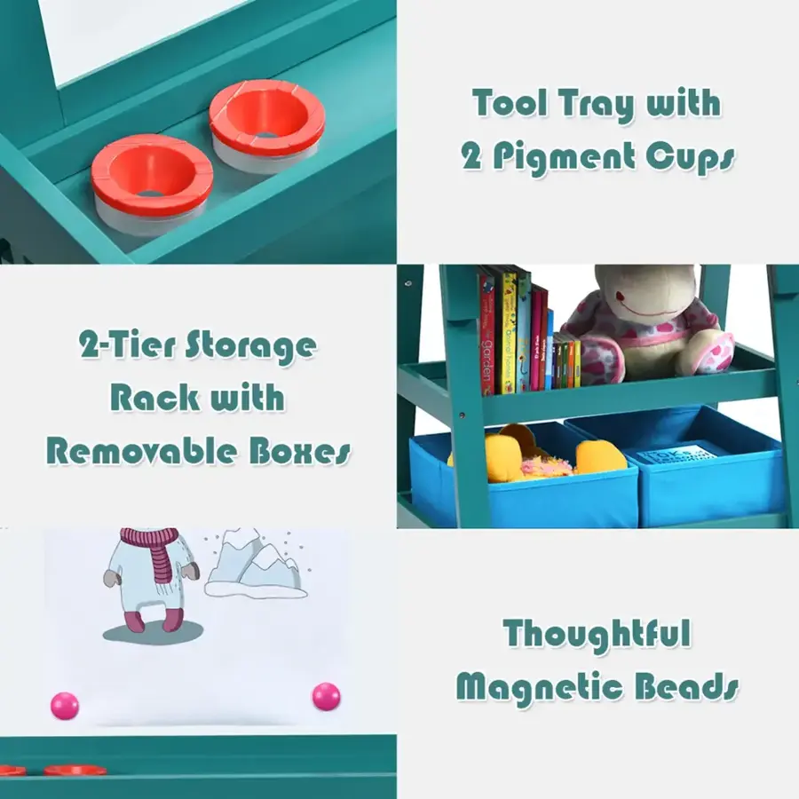 Tool Tray with 2 Pigment Cups 2-Tier Storage Rack with Removable Boxes Thoughtful Magnetic Beads