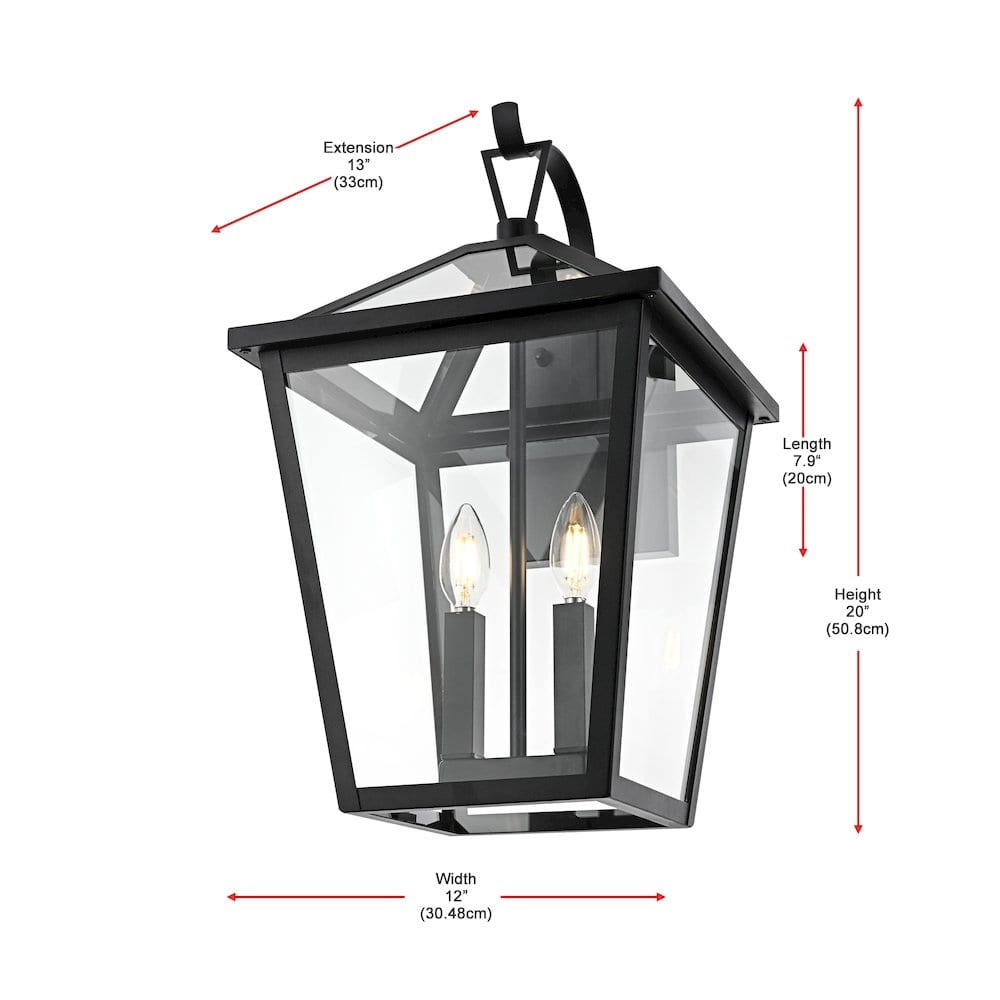 Elegant Lighting - Frankford 7 inch Outdoor Pendant - Black