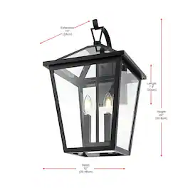 Elegant Lighting - Frankford 7 inch Outdoor Pendant - Black