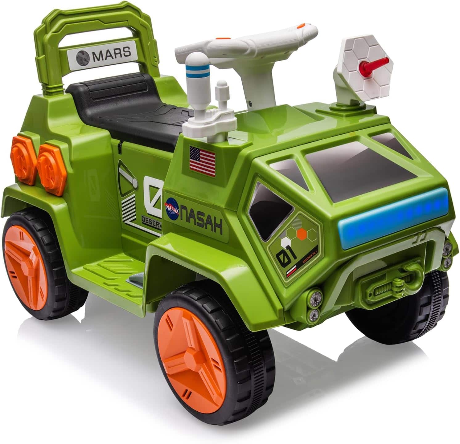 Qeetex - Ride On Car, Kids Electric Ride On ATV Toys Car, Toddler Quad with Flash Lights & Music, Electric Vehicle for Kids - Green