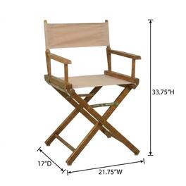 FurniFact - Tan Director's Chair - Honey Oak Frame/Tan Canvas