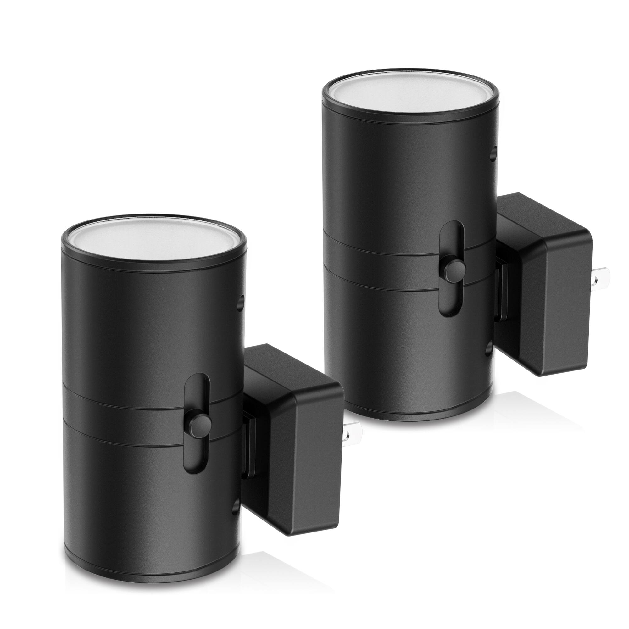 Front. Jandcase - JANDCASE 2-Pack 1W Plug-in Night Light, RGB Color Changing,  Slide Color Selector, Dusk-to-Dawn Sensor - Black.
