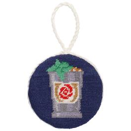 Smathers & Branson - Kentucky Derby Mint Julep Needlepoint Ornament - Navy