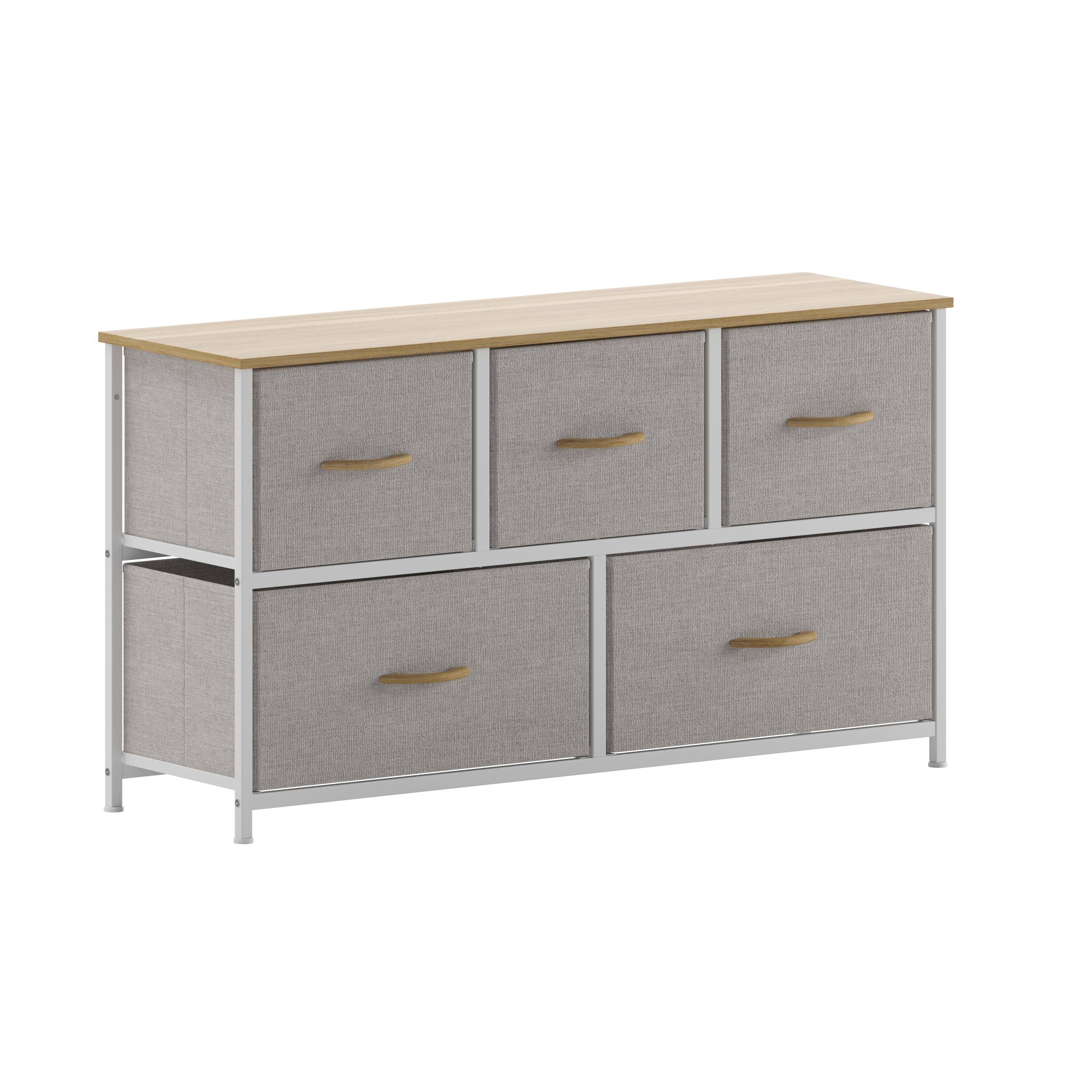 Beige Drawers/White Frame