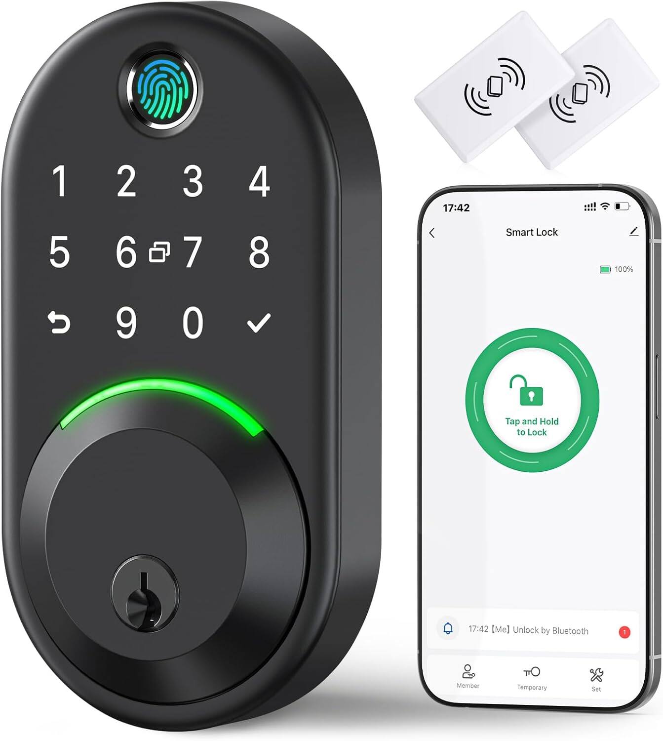 RTMB - Smart Deadbolt w/ Keypad, Fingerprint Keyless Entry, Electronic Code